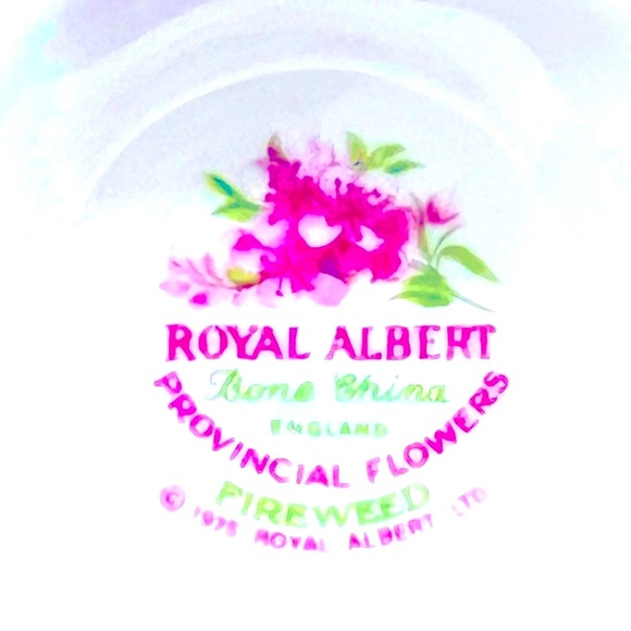 Royal Albert Provincial Flowers Series Fireweed Teacup & Saucer GOLD hand Paint - Picture 5 of 5